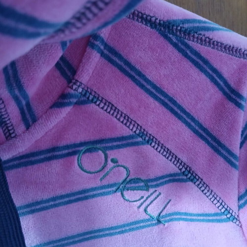 O'Neill vintage thick warm hoodie pink with blue stripes