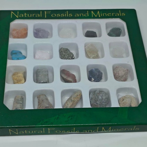 Natural Fossils and Minerals Collection like new, 20 pieces