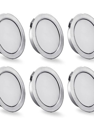 Kyotech 6-piece LED furniture spotlights 3.5W 3000K IP44 nickel