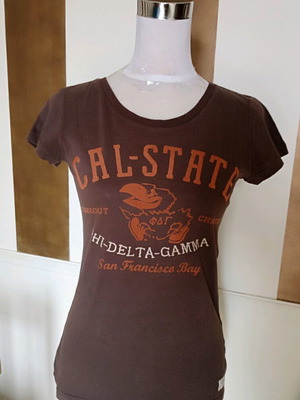 Girly t-shirt καφέ vintage Cal-State Campus, σαν καινούργιο, μέγεθος S