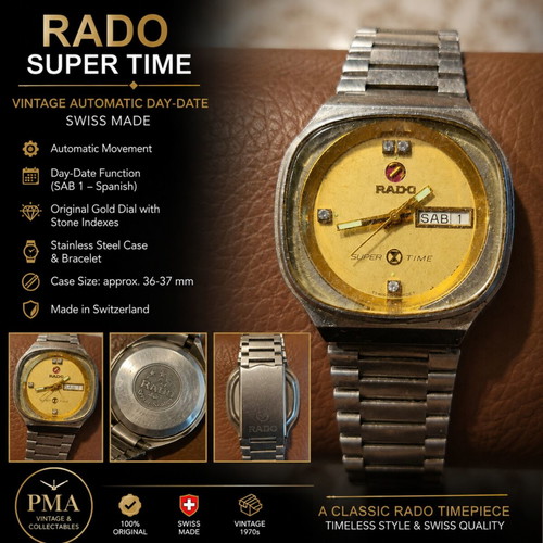 Rado Super Time vintage automatic wristwatch, 1970s