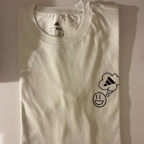 Adidas t shirt large new, white with iconic print