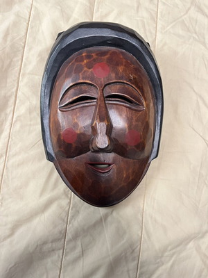 Ainu Japanese handmade wooden traditional mask like new