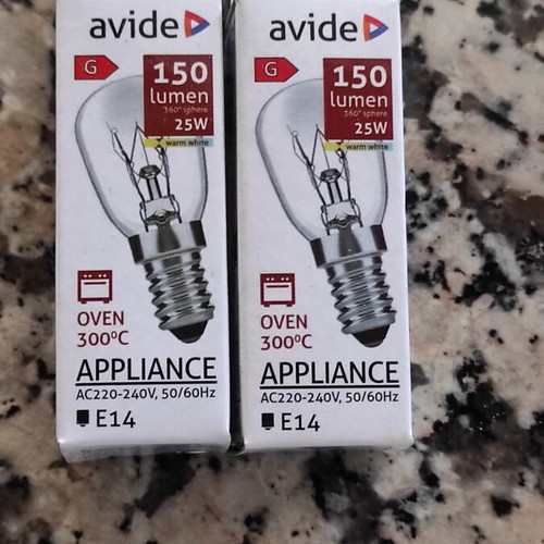 Incandescent oven light bulbs 25W E14 pack of 2 new