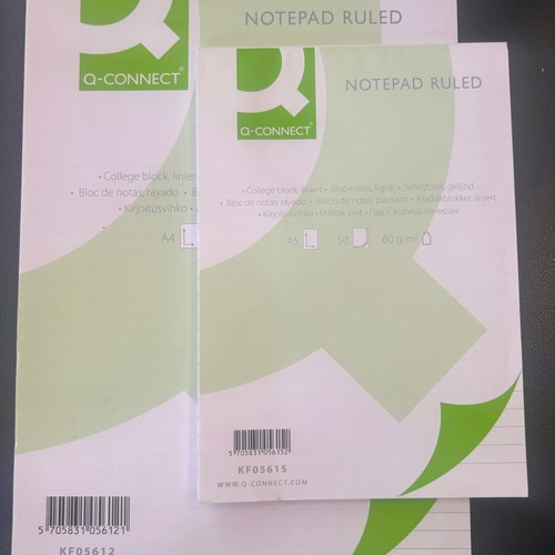 Ruled notepads new, set A4 and A3