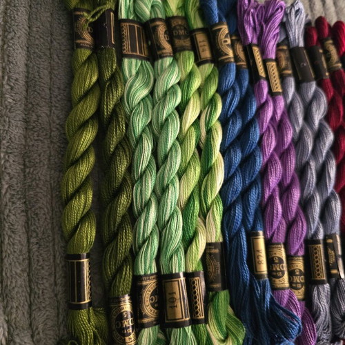 DMC threads 15 colors in pairs, new, total 30 pieces
