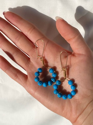 Hoop earrings with haolite beads, made to order