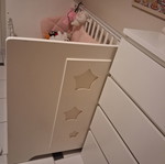 Convertible crib with mattress and waterproof protectors