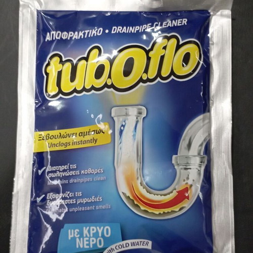 Tub.o.flo drainpipe cleaner with cold water new
