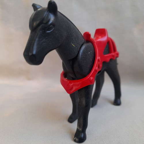 Playmobil horse with red saddle used
