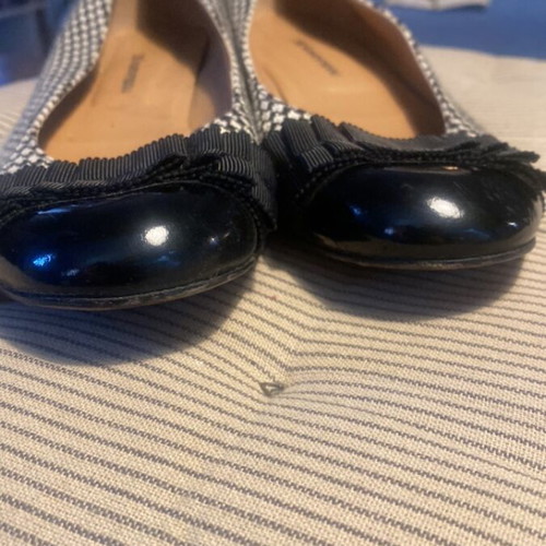 Kalogirou ballerinas used, lemonis leather sole, black and white