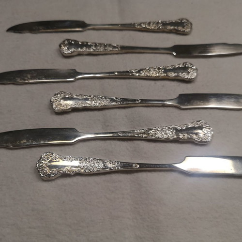 Silver-plated dessert spoon set used with case