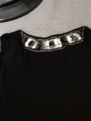 Black long blouse or dress Zara medium with sequins, like new