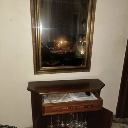 Entry buffet used, solid wood, 1m x 1.20m, 1980s