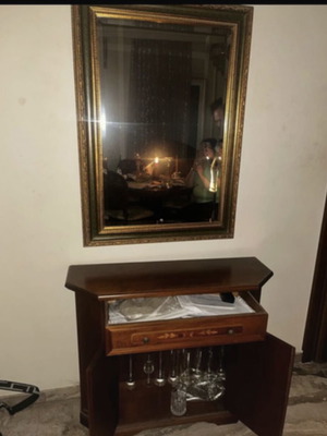Entry buffet used, solid wood, 1m x 1.20m, 1980s