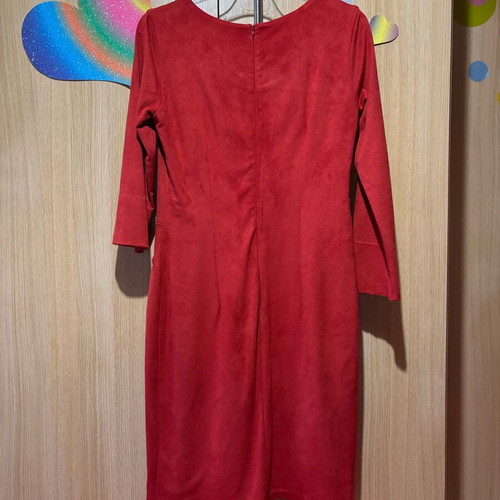 Coral dress Sarah Lawrence like new, soft suede-like texture, size M