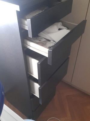 IKEA MALM tall dresser with 6 drawers, like new, black/brown