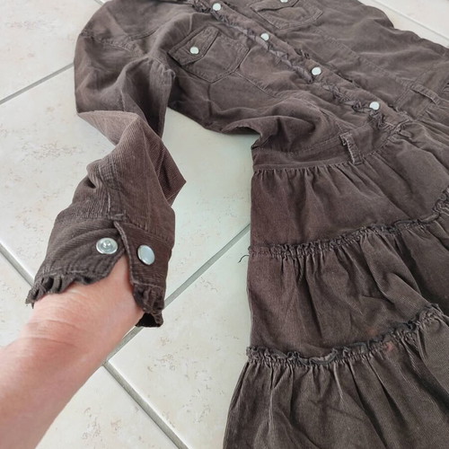Benetton vintage corduroy dress for girl 10 years like new, brown