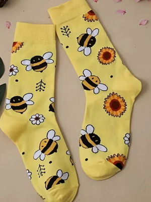 Socks with bees new, cheerful design