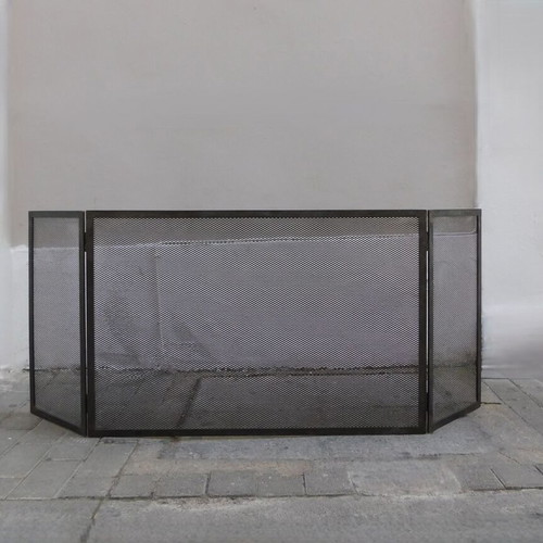 Metal Three-Panel Fireplace Screen vintage, like new