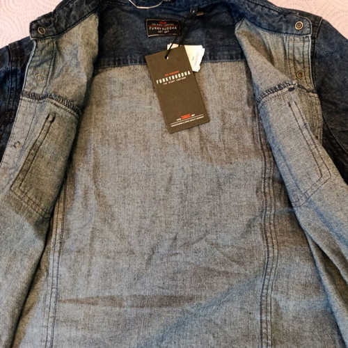 Funky Buddha jean unisex shirt new, dark blue, S/M