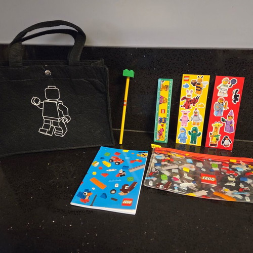 Lego stationery and bag new