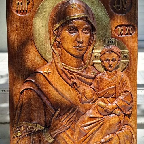 Relief icon of Panagia Odigitria new, 23.5 x 17.5 x 2.5 cm