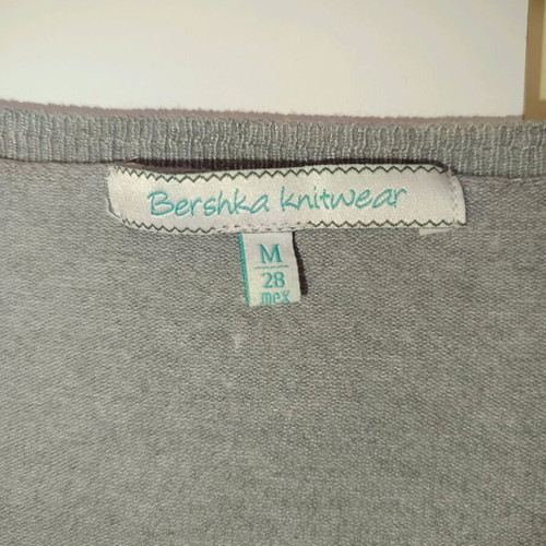 Bershka knitted long-sleeve gray blouse like new, size M