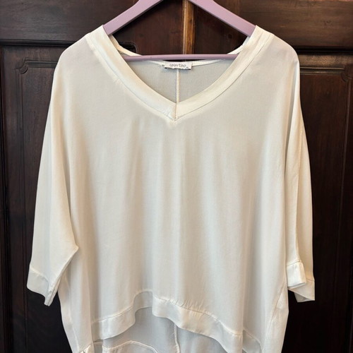 Λευκό Top Celestino σαν καινούργιο, one size, μανίκι 3/4