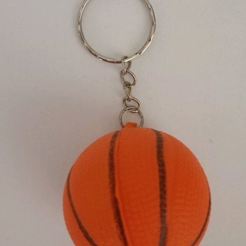 Basketball keychain made of soft foam, like new, orange