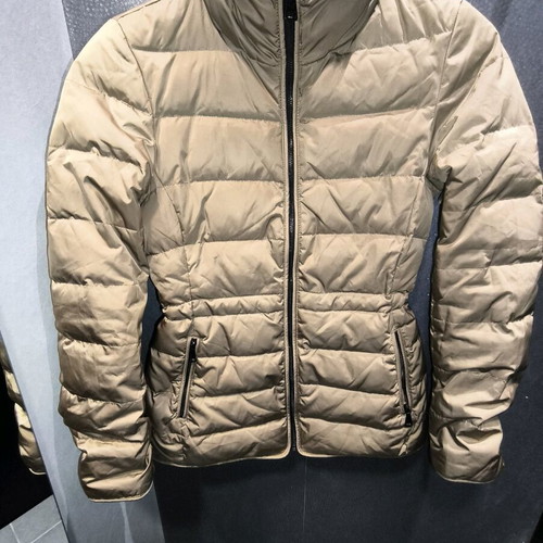 Zara down puffer jacket used, camel and gold colors