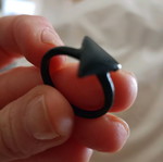 Black ring with triangle like new, medium size