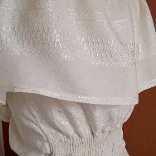 Long skirt set with crop blouse like new, beige, size M