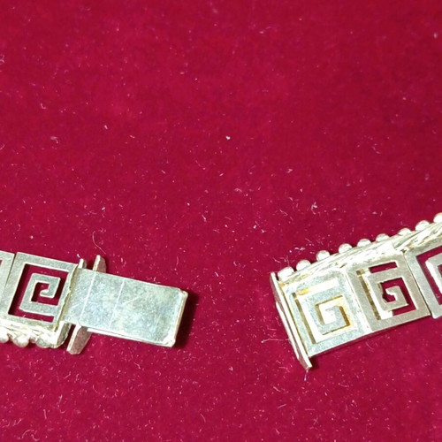 Silver 925 necklace ancient Greek style with meander design like new