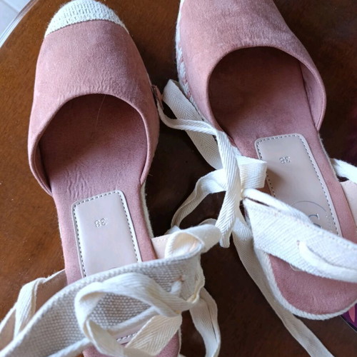 Zara platform sandals like new, pink, size 38 with laces