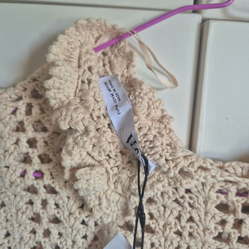 Zara knitted short-sleeve blouse new, size M beige