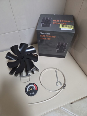 Tomersun Heat Powered Stove Fan, thermoelectric wood stove fan