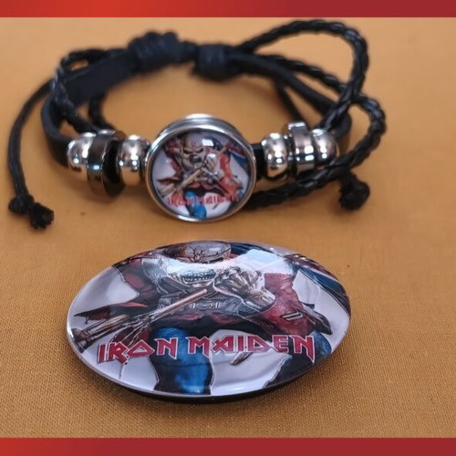 Iron Maiden The Trooper bracelet new, black layered design
