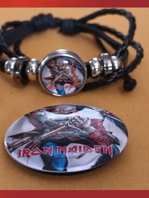 Iron Maiden The Trooper bracelet new, black layered design