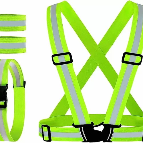 Reflective safety vest belt green new