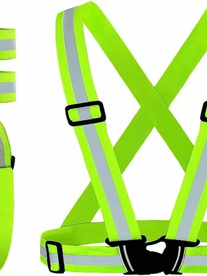Reflective safety vest belt green new