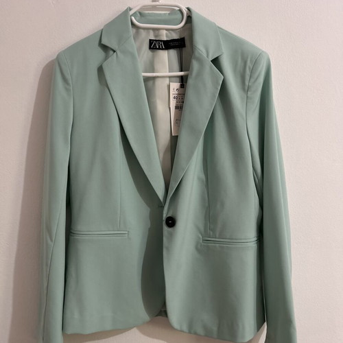 Zara Mint Green Tailored Blazer, Size EUR 40 / US 8