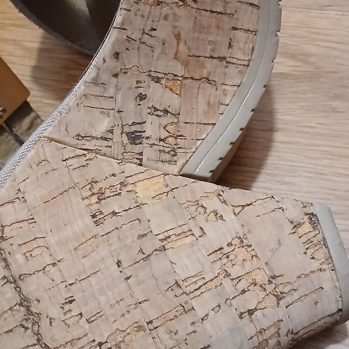 Replay women's platform sandals used, size 40, leather straps, cork sole
