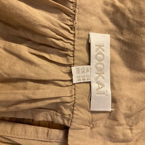 Kookai linen top medium like new, beige with turquoise details