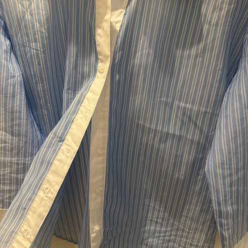 Zara baby blue striped shirt like new, size S fits M loose style