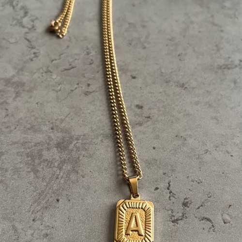 Stainless gold chain with letter A new