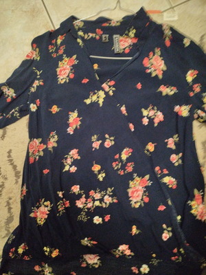 Floral blouse - shirt new, size M, blue and red