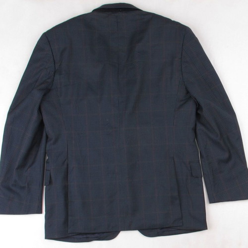 Kent & Curwen men's wool blazer size M blue windowpane