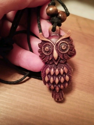 Boho owl necklace used in excellent condition