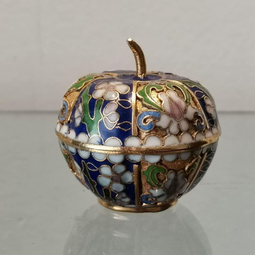 Cloisonne decorative pumpkin used with floral motifs